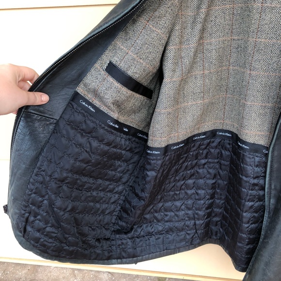 Men’s Calvin Klein Leather Jacket - Picture 4 of 6